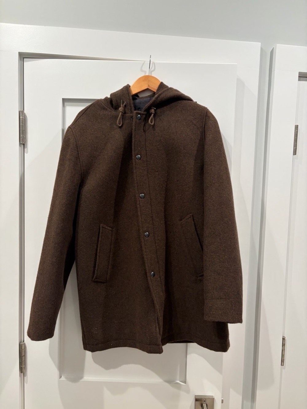 J. Crew Men's Olive Green Hooded Pea Coat